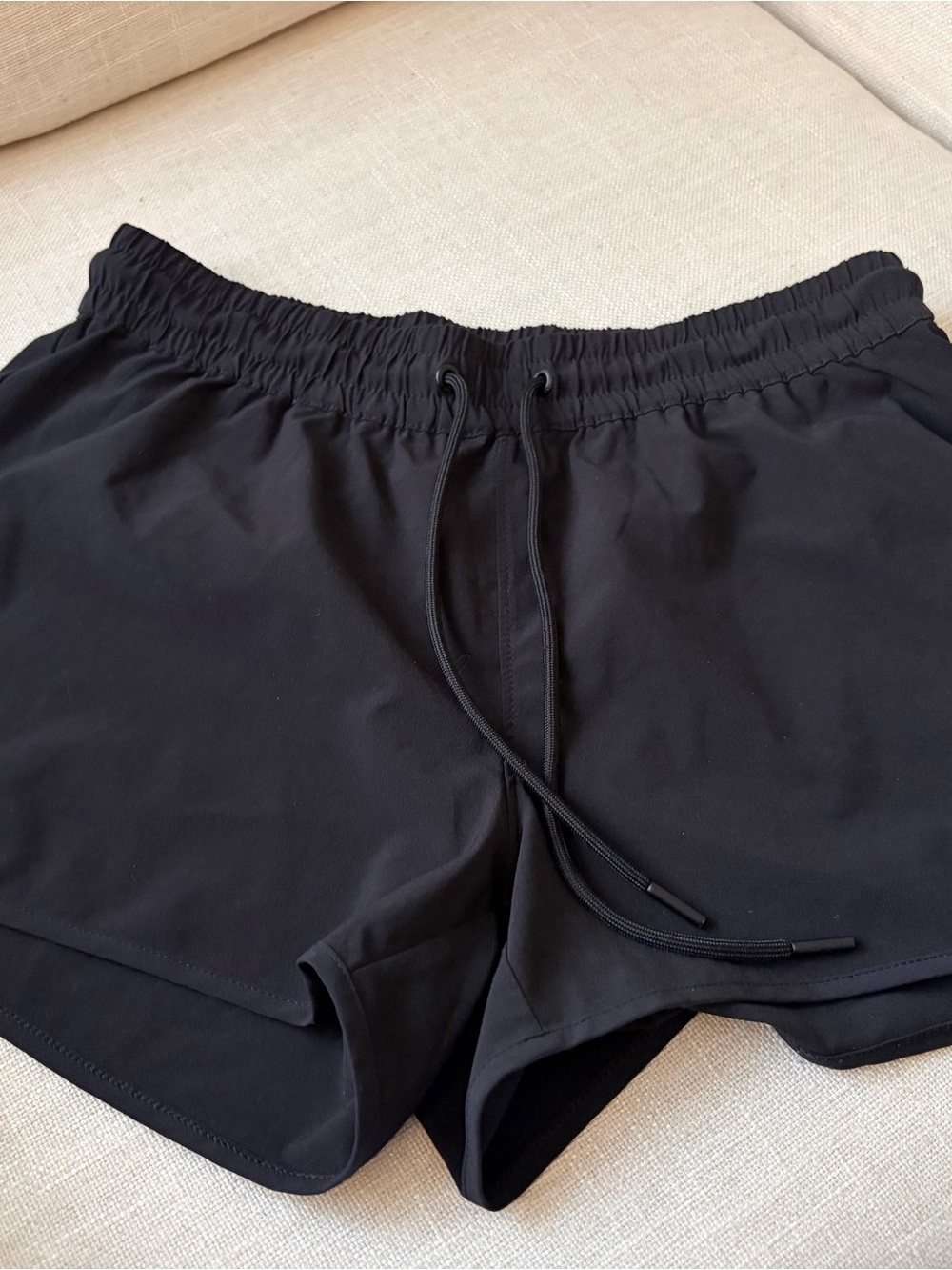 TNA Black Elastic Waist Athletic Shorts